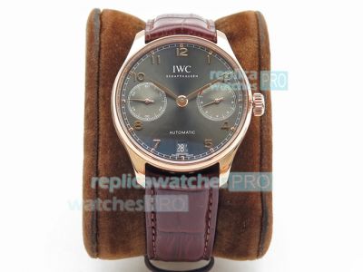 ZF Replica IWC Portugieser 7 Days Watch Rose Gold Grey Dial 